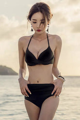 High Waist Bikini Set Swimsuit Swimwear Cover up Beachwear Swimwear Three-Piece