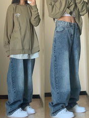 Vintage Washed Wide Leg Jeans