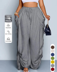 Plus Size High Waisted Wide Leg Pants