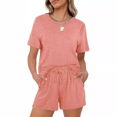Pink Crew-Neck Short-Sleeve T-Shirt