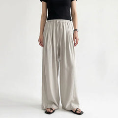 High Waist Drawstring Loose Wide Leg Casual Pants