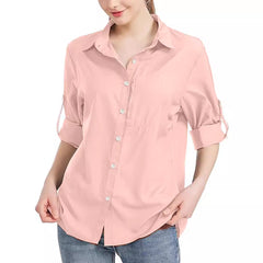 Roll Tab Sleeve Button-Down Shirt