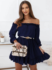 Off-Shoulder Ruffle Mini Dress
