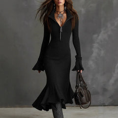 Ribbed Knit Mermaid Dress