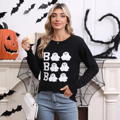 Halloween Boo Ghost Crew Neck Sweater