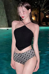 Halter Strappy Bikini Set Swimsuit Swimwear