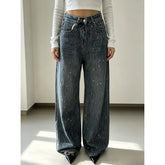 Blue Vintage Washed Sparkle Wide Leg Jeans