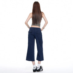 Retro Utility Pocket Cropped Flare Jeans