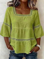 Square Neck Lace Crochet Blouse