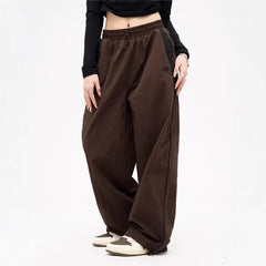 Brown Parachute Wide Leg Pants