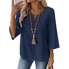 Casual 3/4 Sleeve Loose Fit Tunic Top