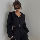 Casual Short Hoodie Coat Long Sleeve Solid Shirt Cardigan Jacket Coat