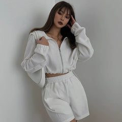 Casual Short Hoodie Coat Long Sleeve Solid Shirt Cardigan Jacket Coat