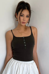 Casual Sleeveless Tight Top Solid Shirt Top