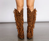 Scoot N' Boogey Fringe Leopard Cowboy Boots