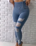 Ripped Skinny Stretch Jeans