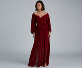 Vestido formal de gasa con hombros descubiertos de Britt