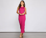 Vestido midi con botones