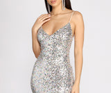 Cali Sequin Slim Asymmetrical Dress