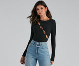Schicker Bodysuit mit Schlüssellochausschnitt und langen Ärmeln