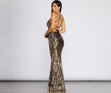 Vestido formal con lentejuelas y cordones de Dulce