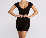 Vestido mini fruncido con mangas abullonadas Easy Does It