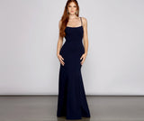 Vestido formal de sirena con cordones Eden