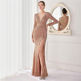 Ella sequined large split mermaid dress