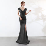 Eremi slim fit long fishtail dress