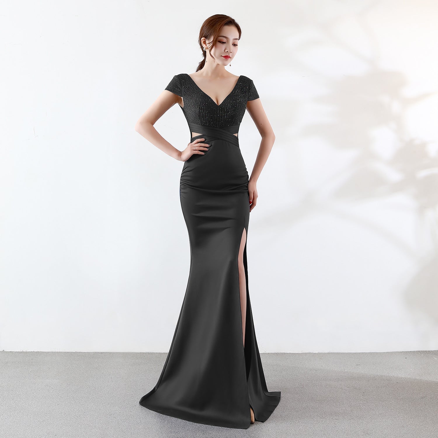 Eremi slim fit long fishtail dress