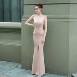 Evelyn strapless slit wrap dress