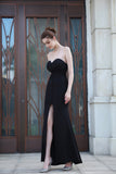 Evelyn strapless slit wrap dress