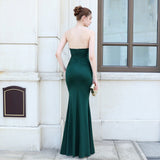 Evelyn strapless slit wrap dress