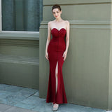 Evelyn strapless slit wrap dress