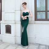 Evelyn strapless slit wrap dress
