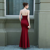 Evelyn strapless slit wrap dress