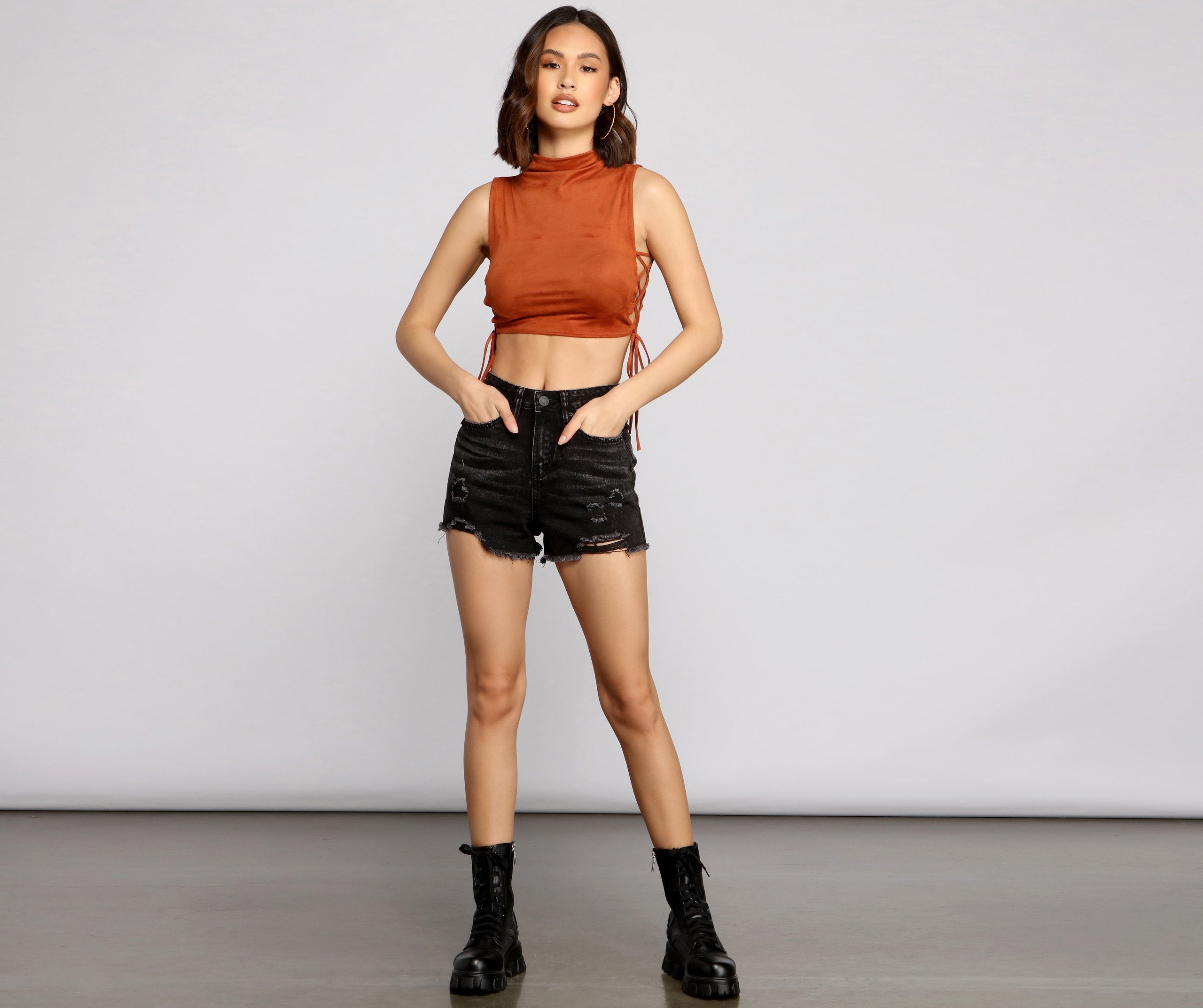 Fab And Frayed High-Rise Denim Shorts ACSSN