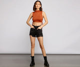 Fab And Frayed High-Rise Denim Shorts ACSSN