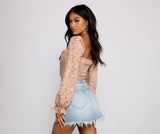 Falling For Florals Puff Sleeve Crop Top
