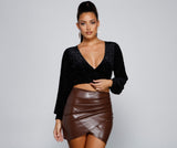 Feelin' Chic Flocked Velvet Crop Top