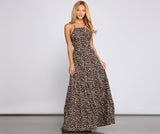 Fiercely Stylish Lace-Up Leopard Maxi Dress