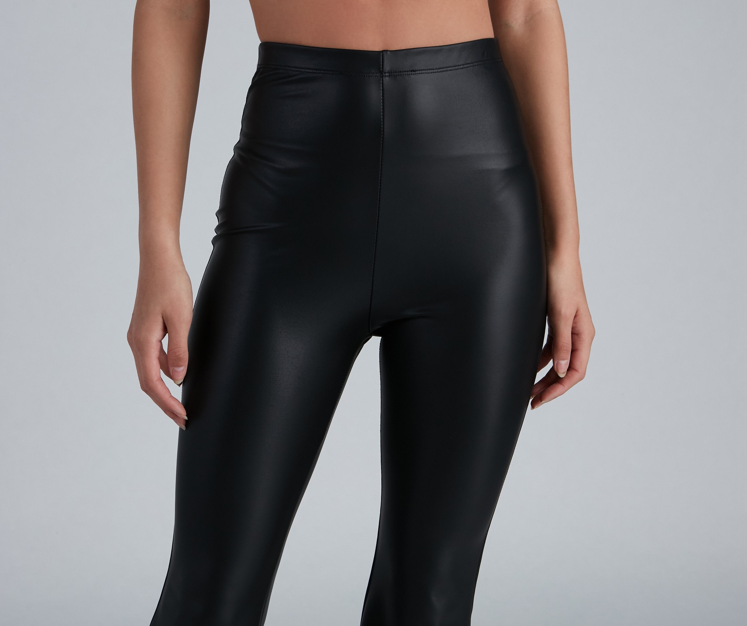Flare For You Faux Leather Pants