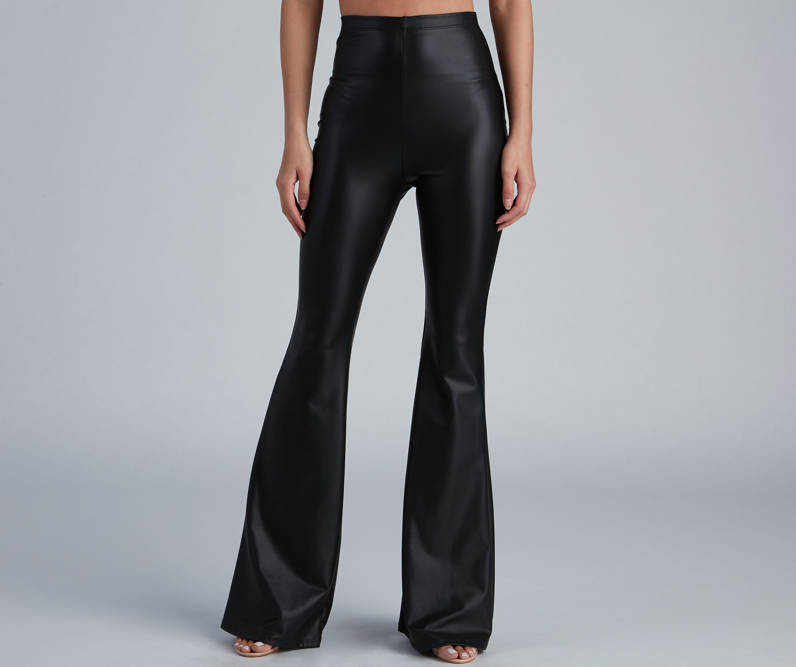 Flare For You Faux Leather Pants