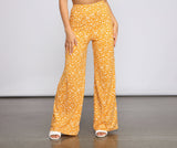 Pantalones de cintura alta con sensación floral