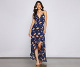 Vestido largo sin mangas con estampado floral de espíritu libre