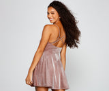 Glow Goals Glitter Knit Skater Dress