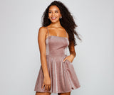 Vestido skater de punto brillante Glow Goals