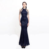 Harper formal sequin halterneck dress