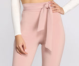 High Rise Tie Waist Skinny Pants