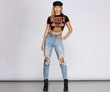 Hustle Squad Slashed Crop Top